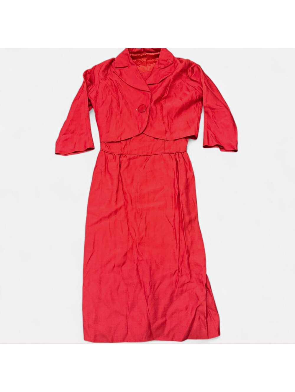 Vintage 1950s Rayon 2-Piece Dress Suit Set.